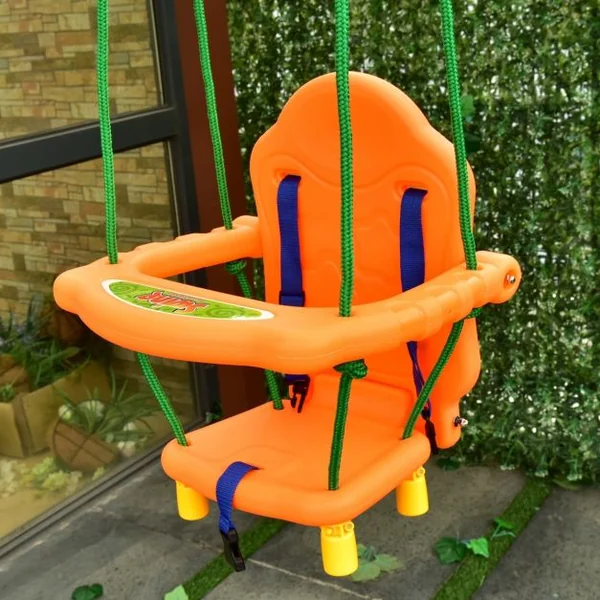 Siège de balançoire pour Enfant Chaise balançoire pour les 1-3 ans, Dossier, Ceinture de sécurité, 25 kg max, 56x28x40cm