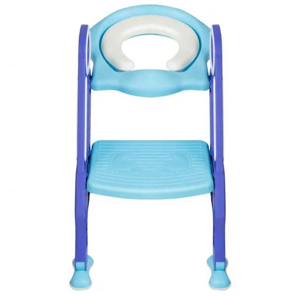 Siège de Toilettes pour Enfants de 2 à 7 Ans Réglable Pliable Siège Rembourré Marche Large Capacité 75kg Bleu + Violet