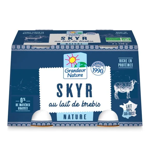 Skyr lait de brebis nature 0% MG 2x120g