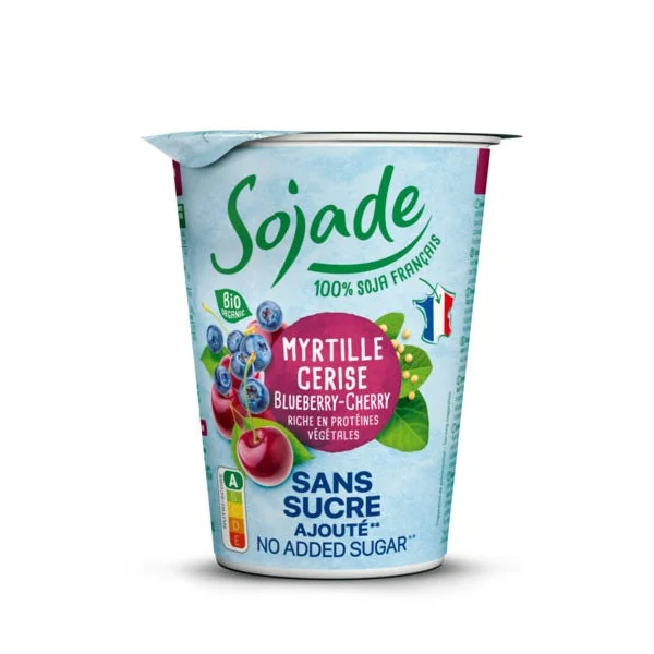 Sojade myrtille cerise sans sucre ajouté 400g
