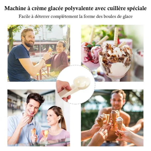 Sorbetière Machine à Glace 1,5 L en Acier Inoxydable avec Affichage LED