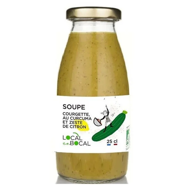 Soupe de courgette au curcuma et zeste de citron 25cl