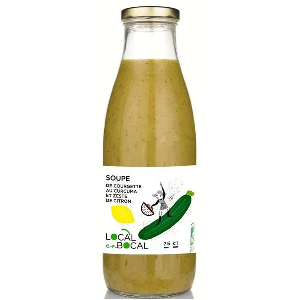 Soupe de courgette au curcuma et zeste de citron 75cl