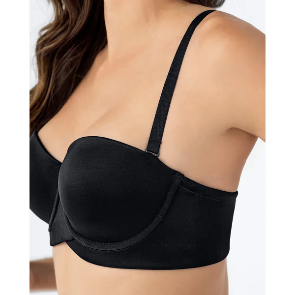 Soutien-gorge sans bretelles idéal pour les poitrines moyennes à fortes.