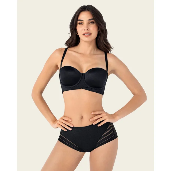 Soutien-gorge sans bretelles idéal pour les poitrines moyennes à fortes.