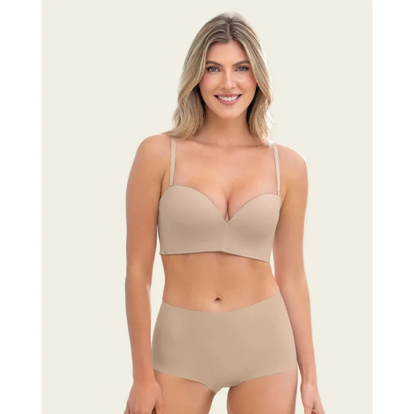 Soutien-gorge sans bretelles idéal pour les poitrines moyennes à fortes.