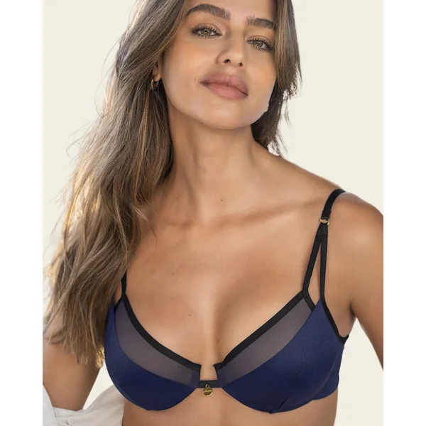 Soutien-gorge à armatures flottantes effet d’ombre en tulle transparent