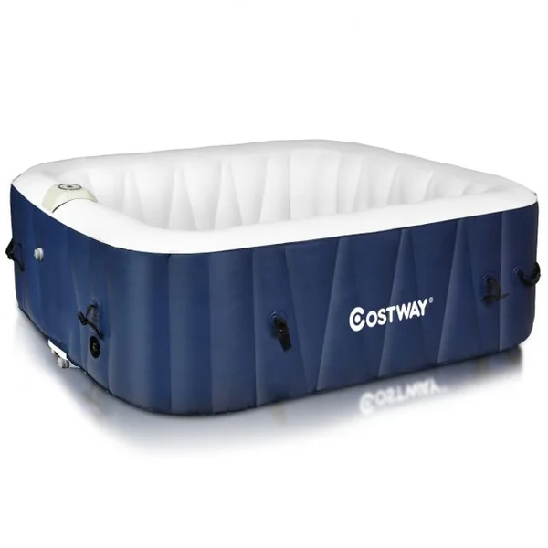 Spa Gonflable Carré 900l pour 6 Personnes 220v-240v Gonflage Automatique 1800w en Pvc Pp Abs 185x185x65cm Bleu