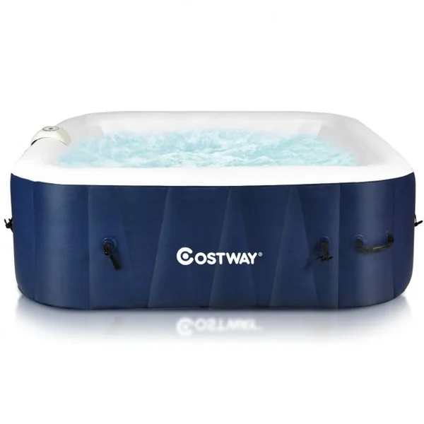 Spa Gonflable Carré 900l pour 6 Personnes 220v-240v Gonflage Automatique 1800w en Pvc Pp Abs 185x185x65cm Bleu
