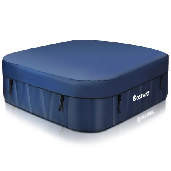 Spa Gonflable Carré 900l pour 6 Personnes 220v-240v Gonflage Automatique 1800w en Pvc Pp Abs 185x185x65cm Bleu