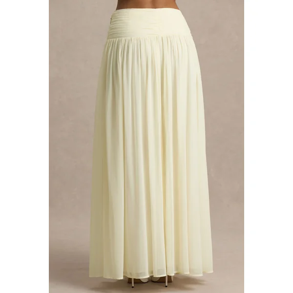 Spencer | Jupe longue plissée en chiffon noir