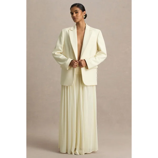 Spencer | Jupe longue plissée en chiffon noir