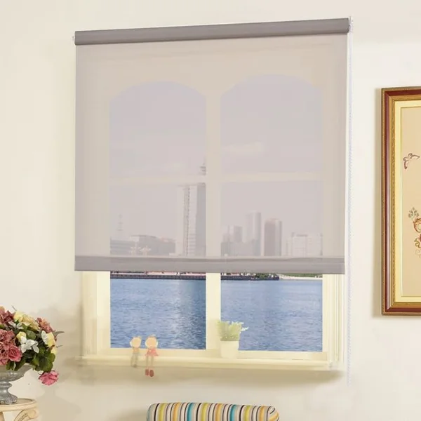 Store Enrouleur Store Occultant pour Cuisine Store Thermique Anti-UV Polyester et Tubes en Aluminium, 50x150cm, Gris