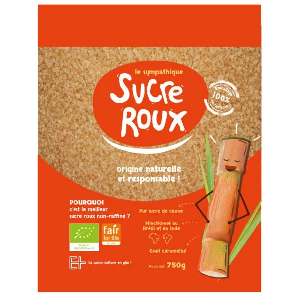 Sucre roux pur sucre de canne doypack 750g