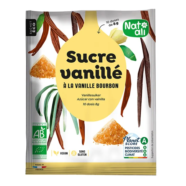 Sucre vanillé bio à la vanille Bourbon - 80g