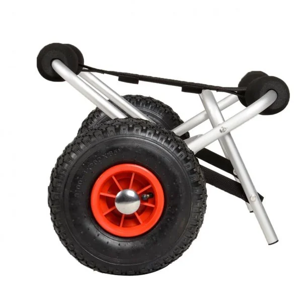 Support de remorquage pour canoë-kayak en aluminium Capacité de charge 100kg, 2 roues 1 sangle de 4.5 m, 70 x 50 x 26 cm