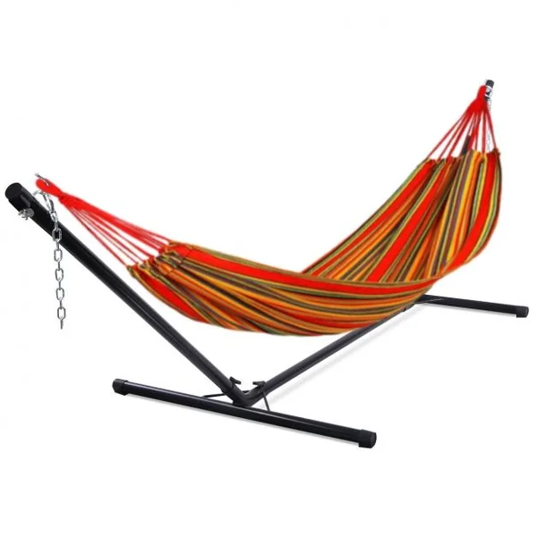 Support pour Hamac en Métal Support pour Balancelle et Chaises Suspendues Capacité 150kg, 324x104,5x108cm, Noir