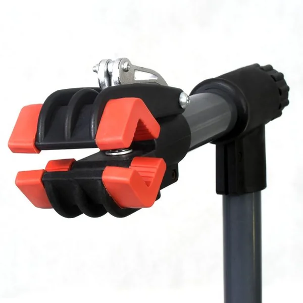 Support télescopique pour vélo Support de réparation de vélo, Bras réglable, Pivotant 360°, 20 kg max, 198x104cm, Rouge