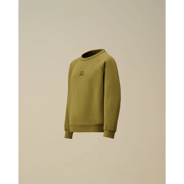 Sweat à col rond kaki logo brodé Garcon CP Company H25 - Soins Bébé Naturels & Produits Maman Après Naissance