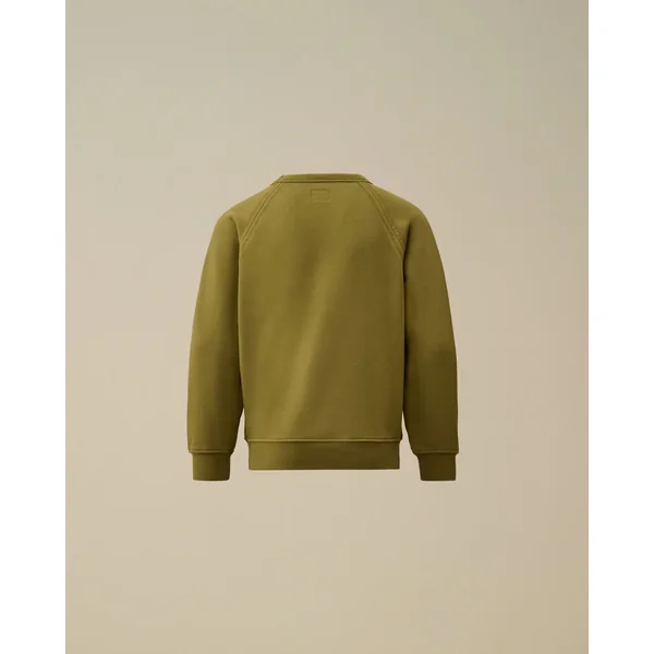 Sweat à col rond kaki logo brodé Garcon CP Company H25 - Soins Bébé Naturels & Produits Maman Après Naissance