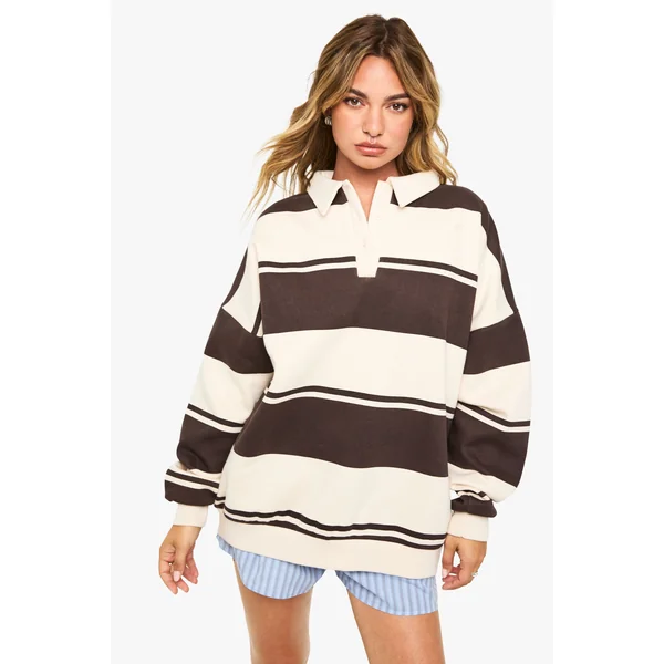Sweat-shirt rugby rayé