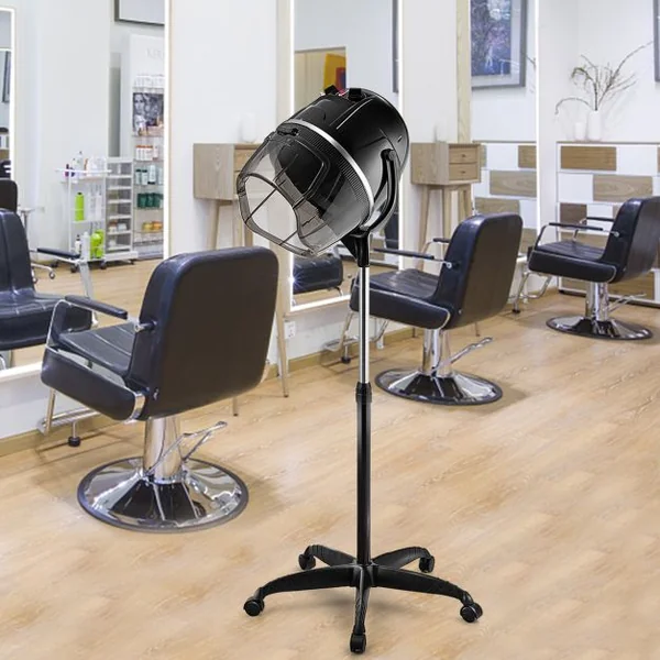 Sèche-cheveux casque professionnel sur pied 1300 W hauteur réglable 125-160 cm température 40-75 degrés minuterie 0-60 min