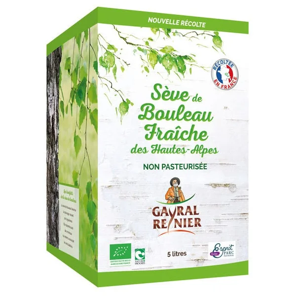 Sève de bouleau fraîche des Hautes-Alpes non pasteurisée 5L