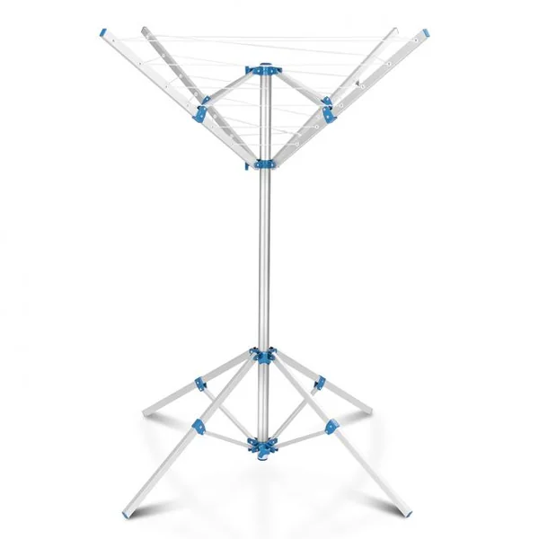 Séchoir à Linge Extérieur / Intérieur Pliable Support en Aluminium 100 x 100 x 150 cm avec 16 m corde à linge Hauteur Réglable