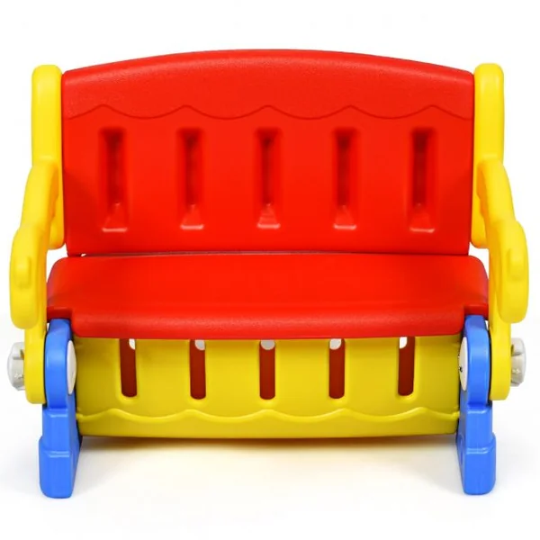 Table 3 en 1 pour Enfants de 3 à 7 Ans Table Convertible en Chaise et Coffre à Jouets Capacité 40 kg Multicolore