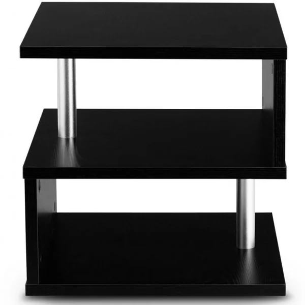 Table basse avec porte-revues intégré Noir Moderne multifonctionnelle pour Bureau