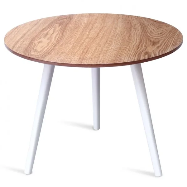 Table basse design moderne Table ronde en bois Table d’activité pour enfant, 56 x 43 cm (D x H), Bicolore