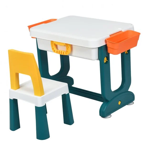 Table Blocs Construction 5 en 1 avec 2 Boîtes de Rangement 1 Table et 1 Chaise Plus de 3 ans