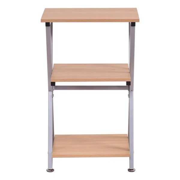 Table d’appoint Table d’extrémité Bibliothèque 3 étagères Meuble de Rangement, acier et mélamine, 45 x 29.5 x 78 cm