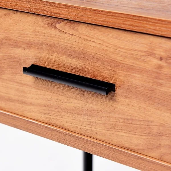 Table de Chevet à Roulettes Silencieuses Style Industriel Etagère Ouverte 1 Tiroir en Mdf et Acier 40x30x60cm Marron