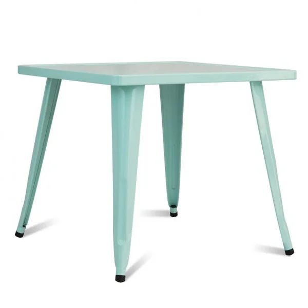Table de Jeu Carrée pour Enfant avec Coins Arrondis et Surface Lisse Capacité 100 Kg en Acier 68,5x68,5x61cm Bleu