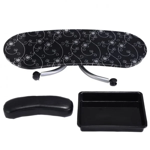 Table de manucure pliante portable pour ongles cosmétique avec roulettes tiroir coussin et housse, 90 x 37 x 68 cm, Noir
