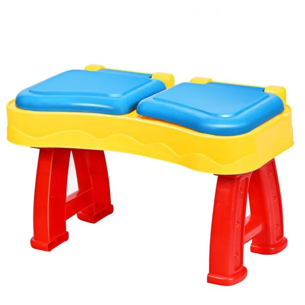 Table à Sable et à Eau 2 en 1pour Enfants de +3 Ans Table D'activité 31 Accessoires et Moules 70x35x72cm Multicolore