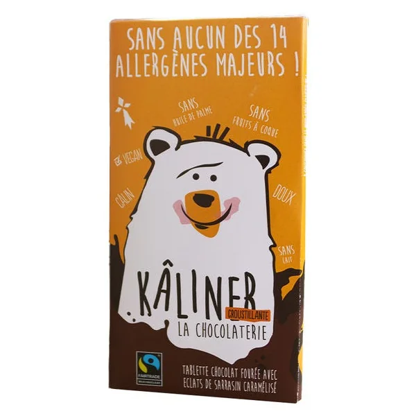 Tablette chocolat fourré avec éclats de sarrasin caramélisés 100g
