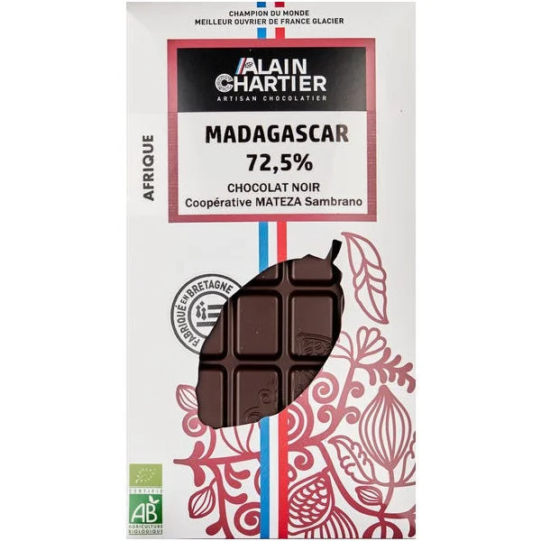 Tablette de Chocolat noir Madagascar 72,5%