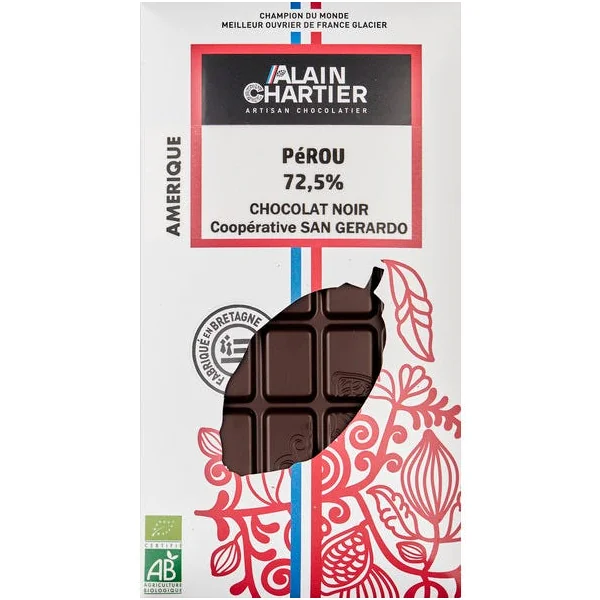 Tablette de Chocolat noir Pérou 72,5%
