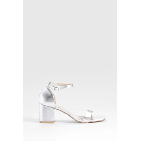 Talons larges métalliques à bloc bas, effet minimaliste