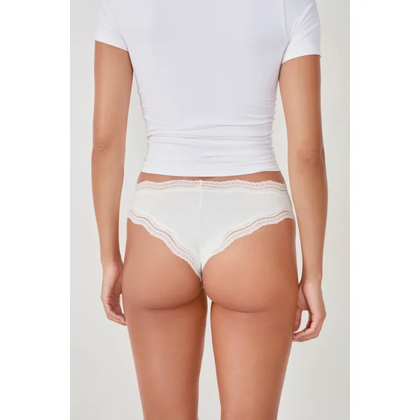 Tanga bords dentelle en microfibre