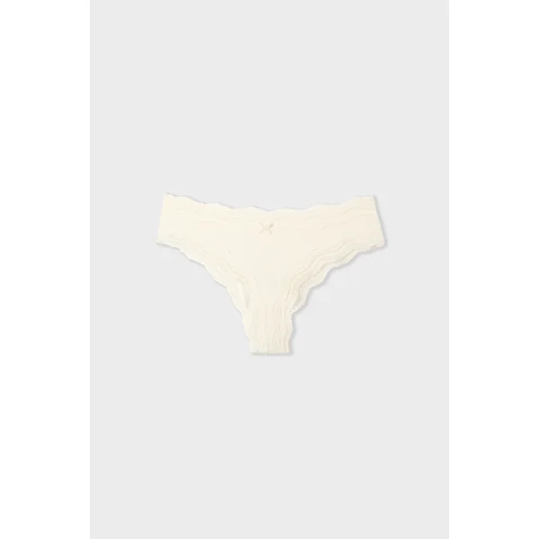 Tanga bords dentelle en microfibre