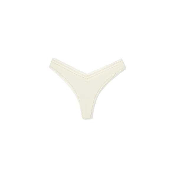 Tanga V-shape en microfibre et dentelle