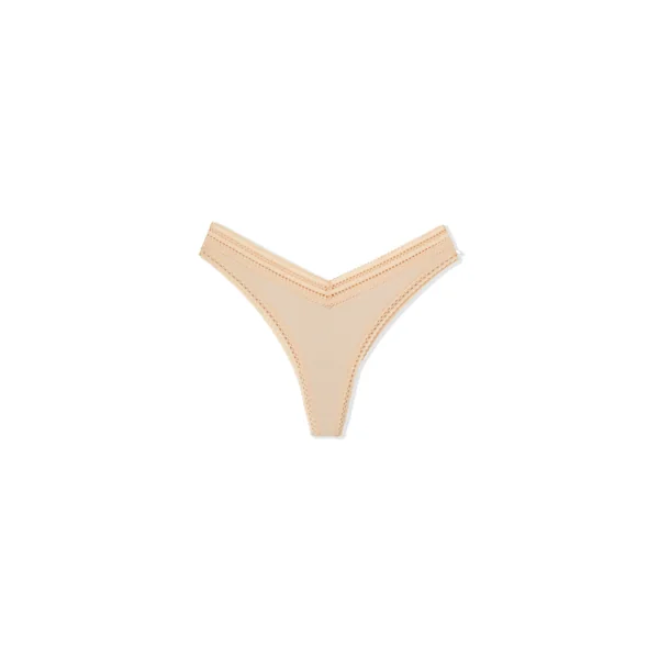 Tanga V-shape en microfibre et dentelle