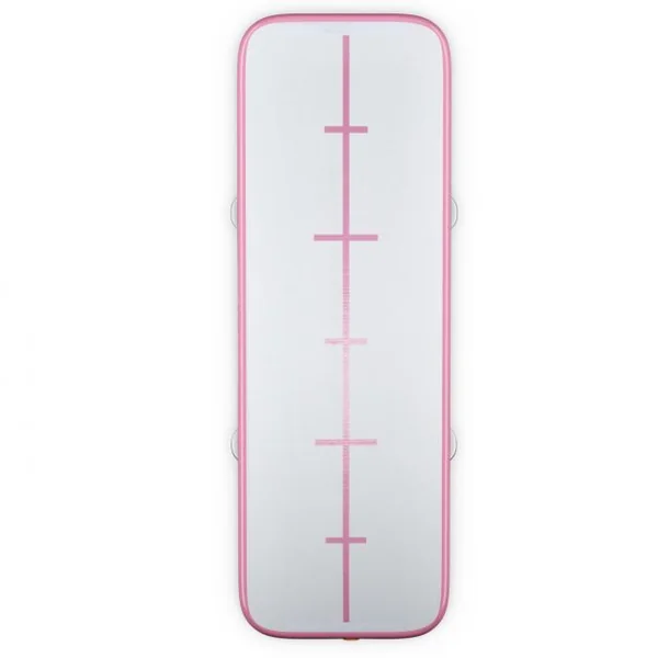 Tapis de Gymnastique Gonflable avec Pompe Électrique Antidérapant Kit de Réparation Capacité 120kg 300x100x10cm Rose