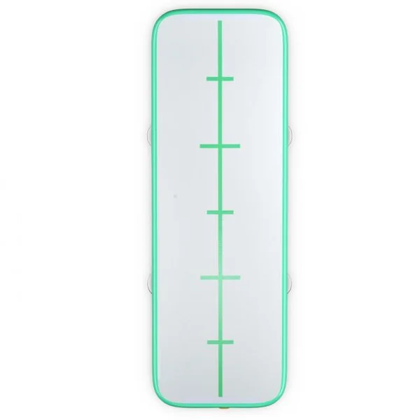 Tapis de Gymnastique Gonflable avec Pompe Électrique Antidérapant Kit de Réparation Capacité 120kg 300x100x10cm Vert