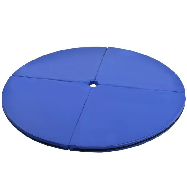 Tapis de Pole Dance Mat Tapis de Protection pour Gymnastique 4 Parties Pliables en PVC et Coton Perlé, 150x150x5cm, Rose