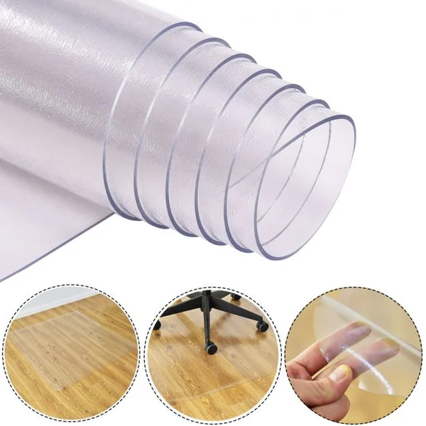Tapis de protection sol pour chaise/fauteuil de bureau Transparent Tapis de sol PVC, Dimensions : 150x120cm