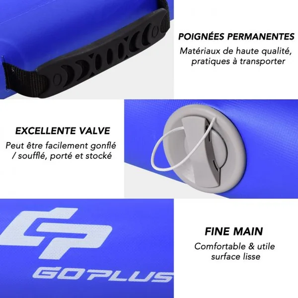 Tapis de sol gymnastique Tapis de Sol Gonflable pour Yoga Fitness portable et Gonflable 300*100*10 cm, 3 couleurs au choix, bleu